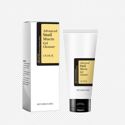 OUHOE Advanced Snail Mucin Gel Cleanser packaging on a white background